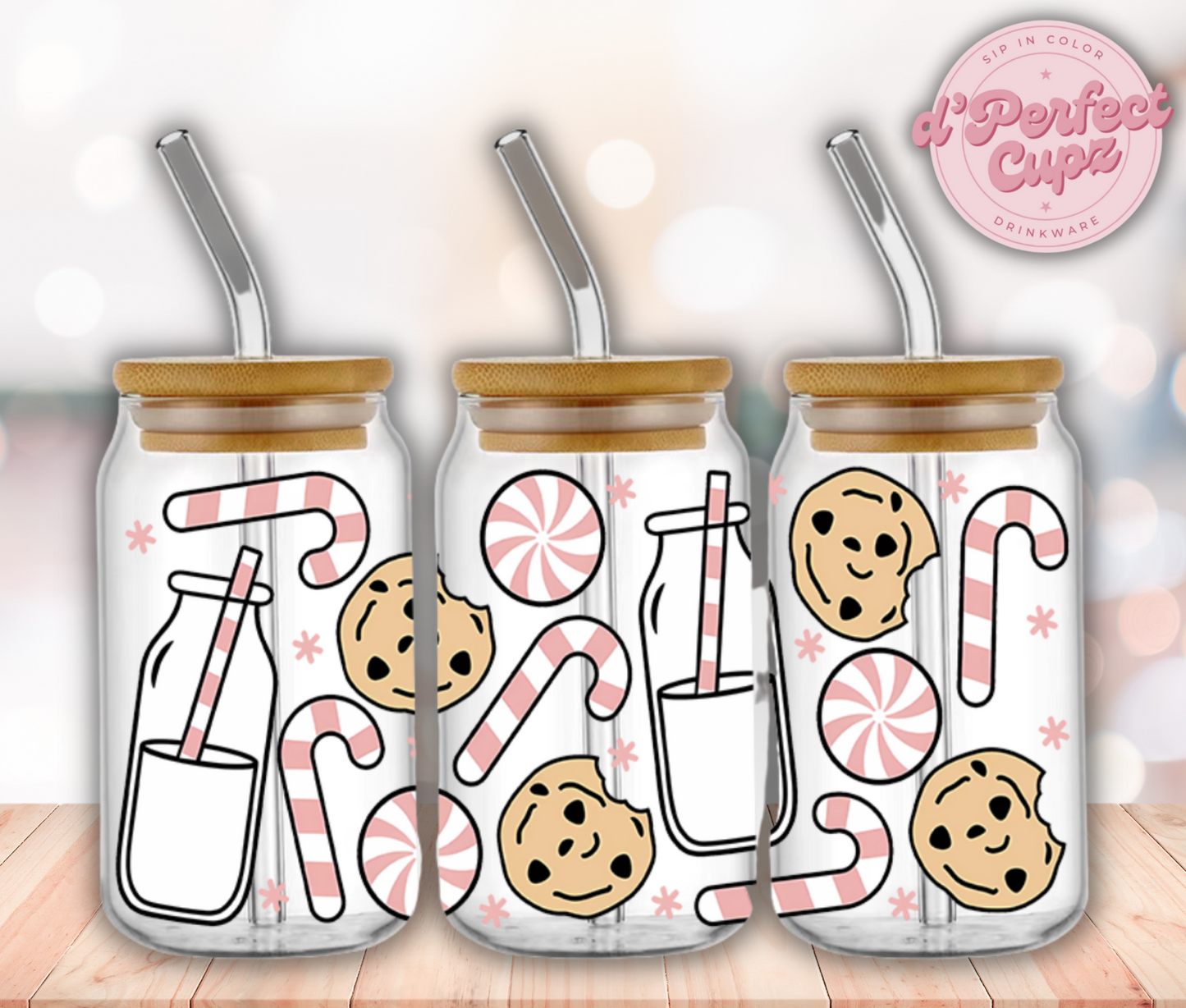 Milk & Cookies 16oz Glass Cup