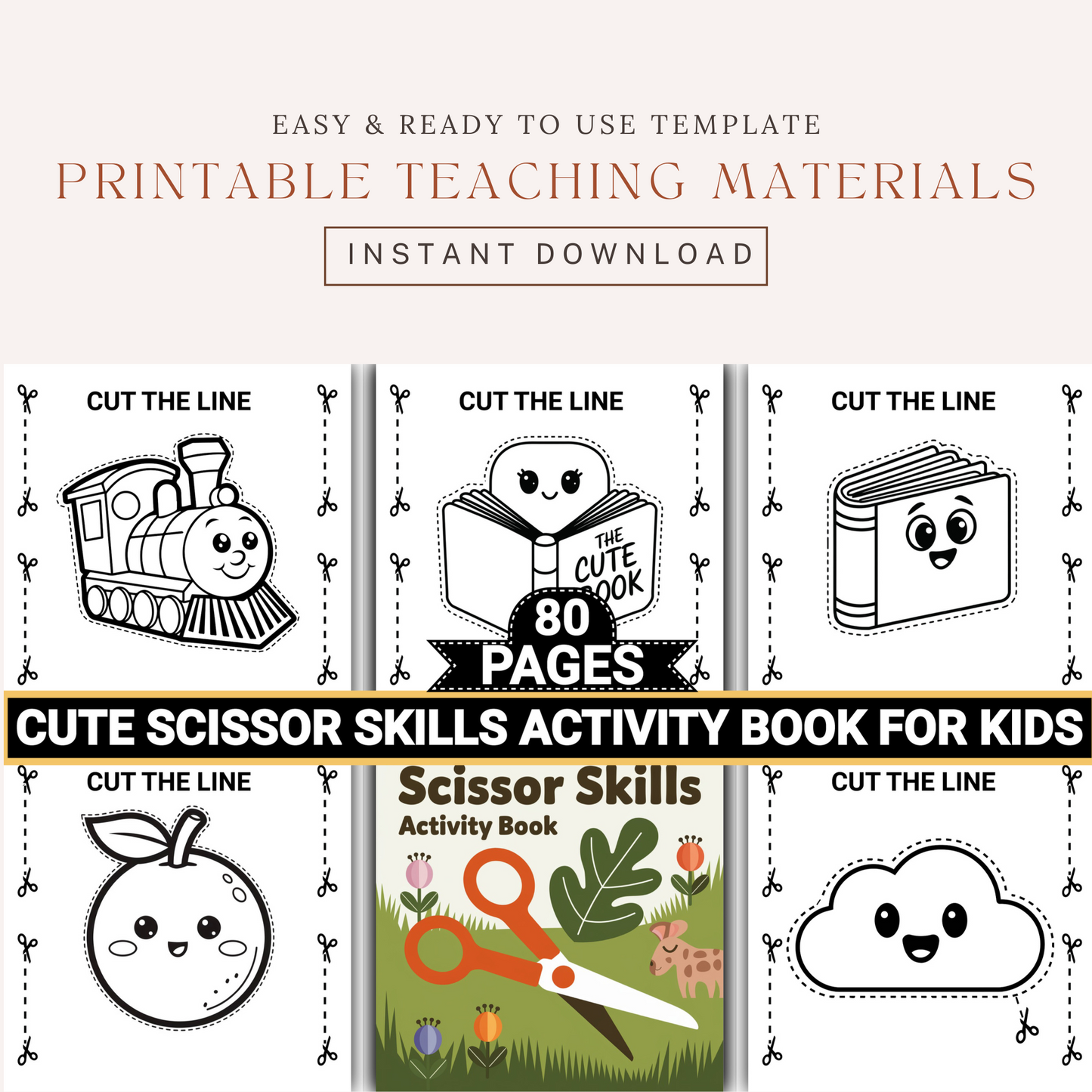 Cute Scissor Skills Activity Pages