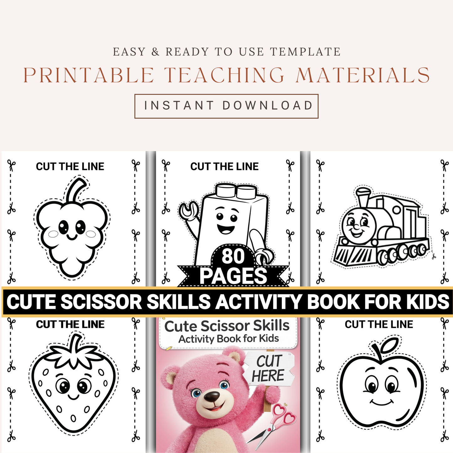 Cute Scissor Skills Activity Pages