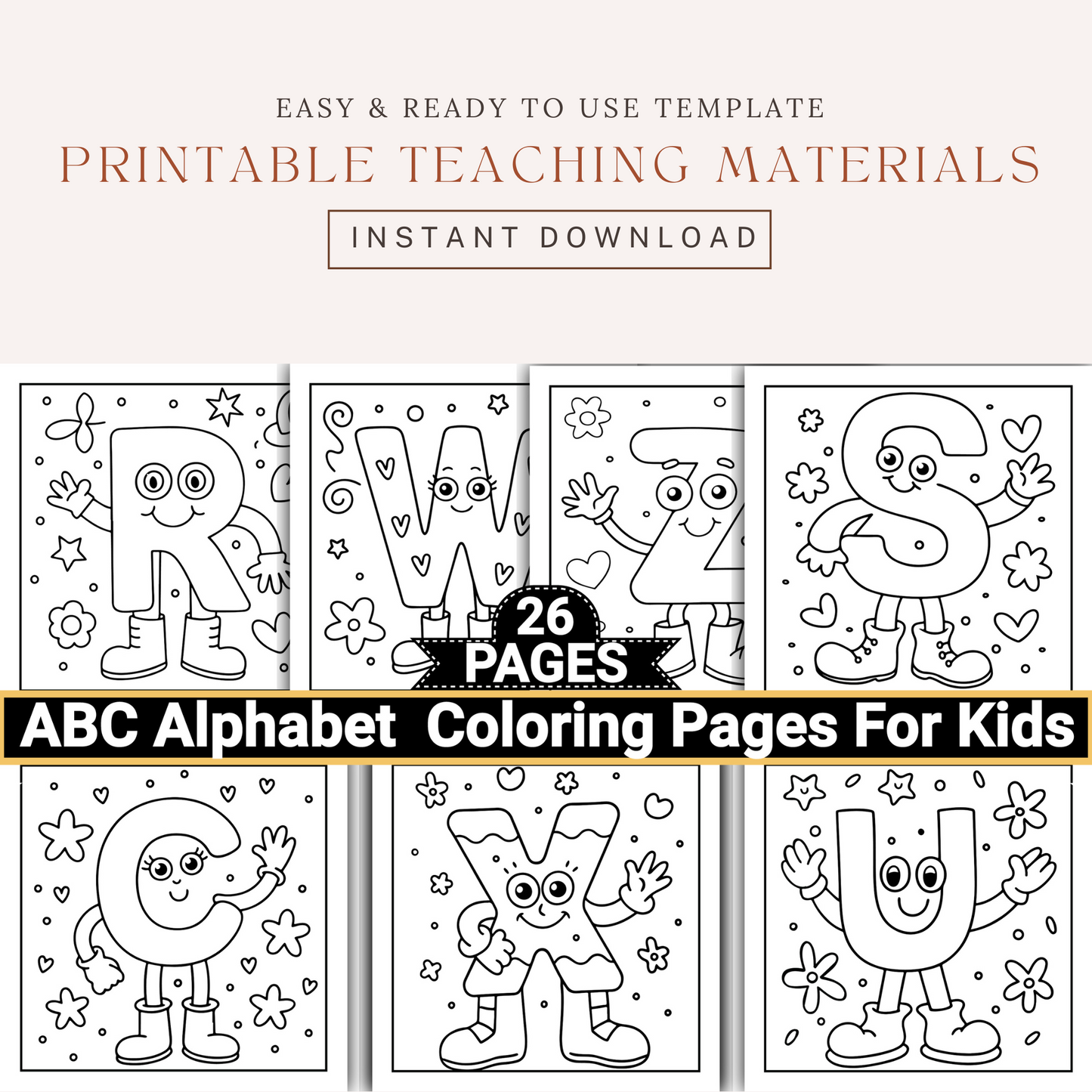 ABC Alphabet Coloring Pages for Kids