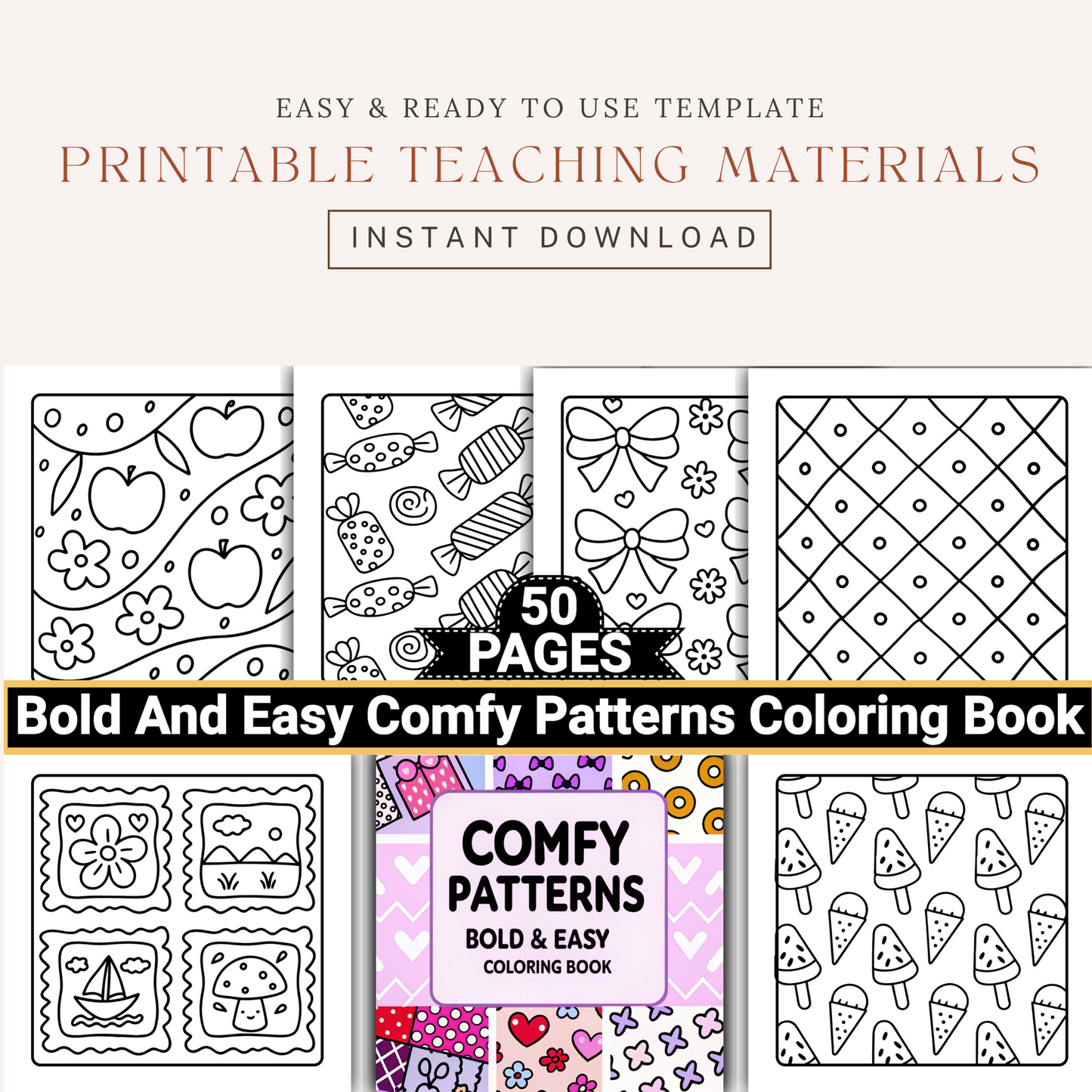 Comfy Patterns Bold & Easy Coloring Book