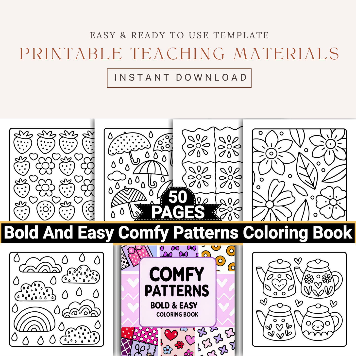 Comfy Patterns Bold & Easy Coloring Book