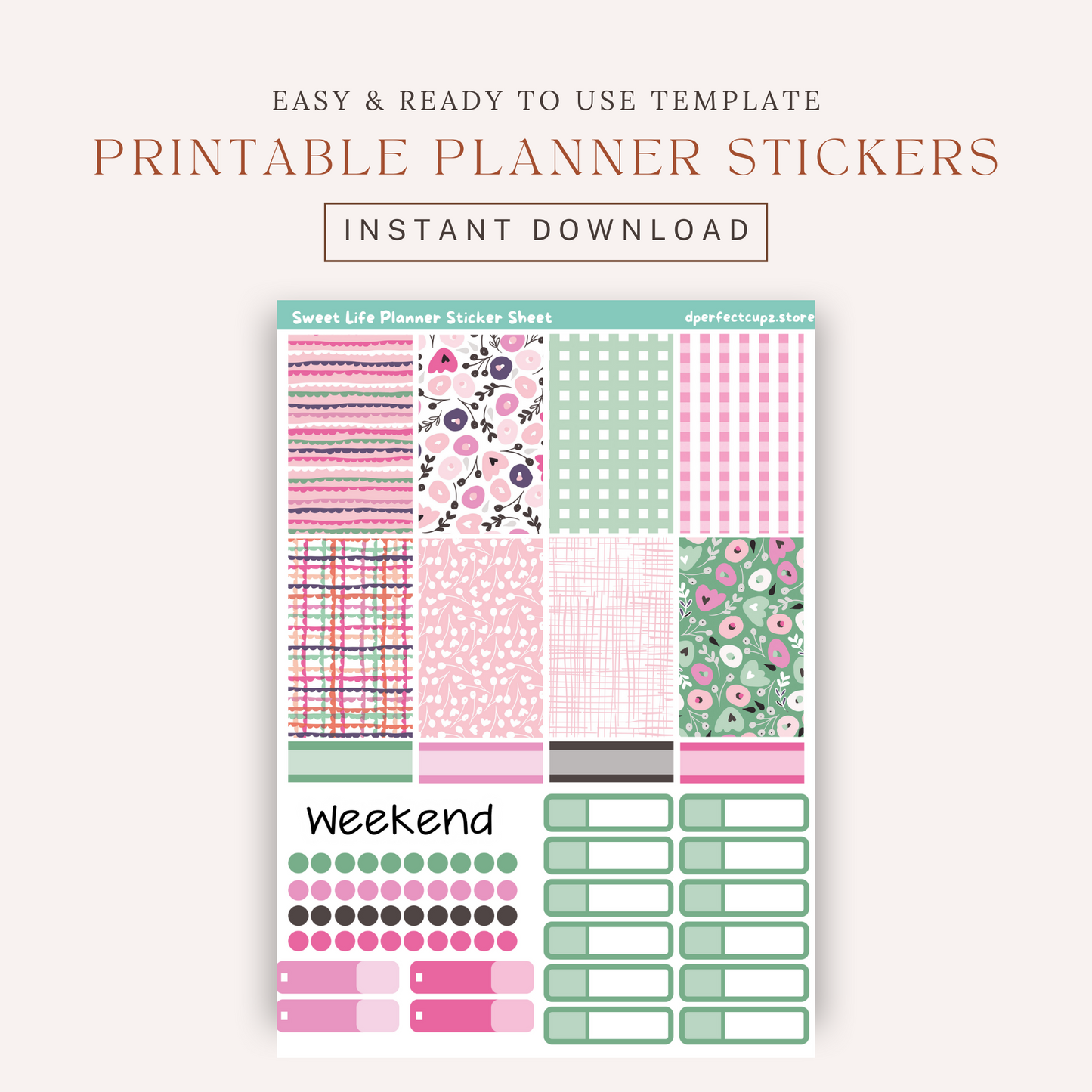 Sweet Life Planner Sticker Sheet