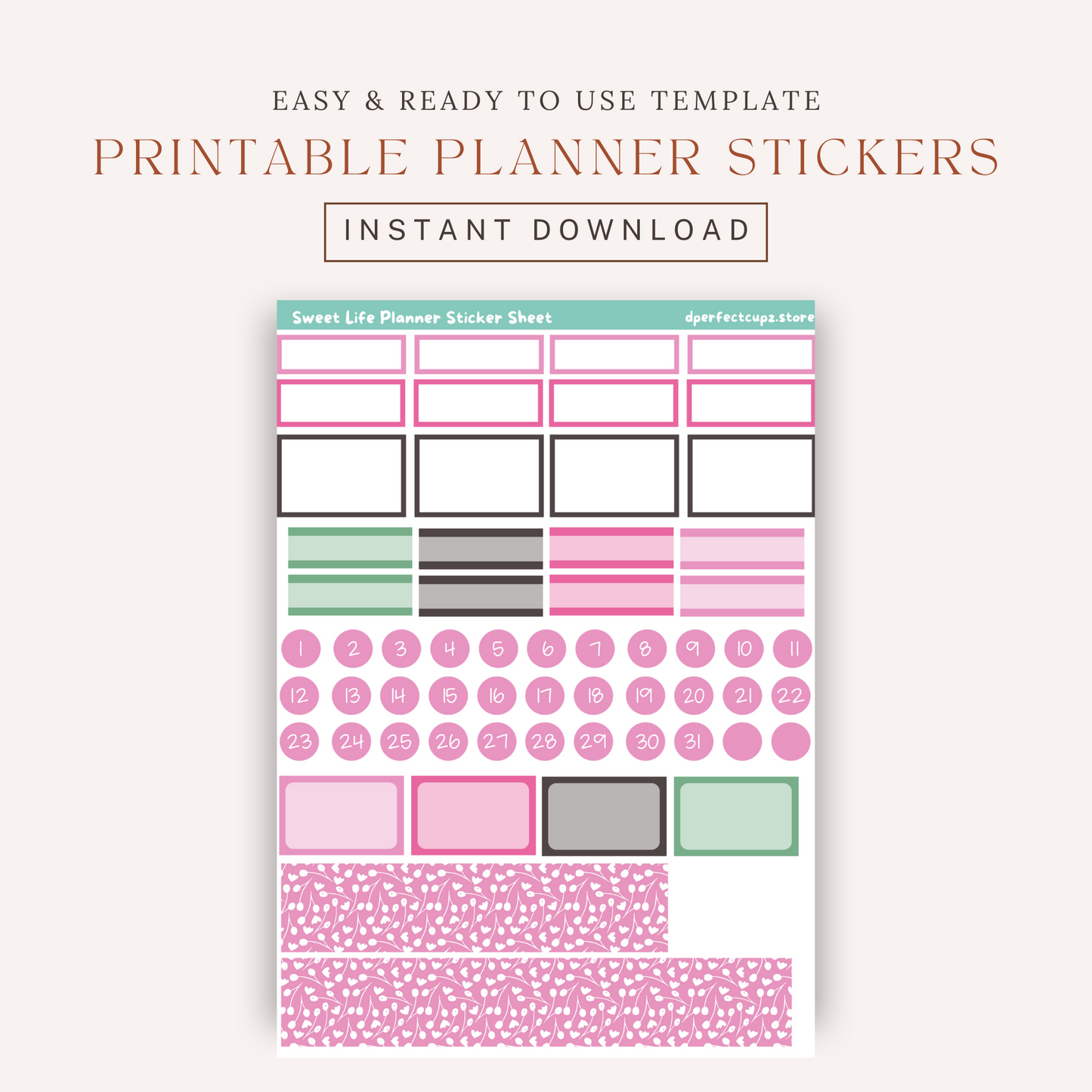 Sweet Life Planner Sticker Sheet