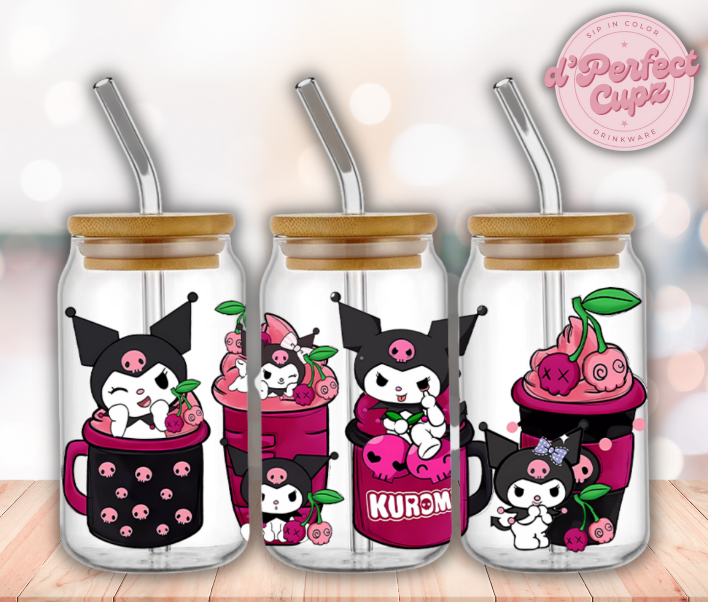 Kuromi 16oz Glass Cup