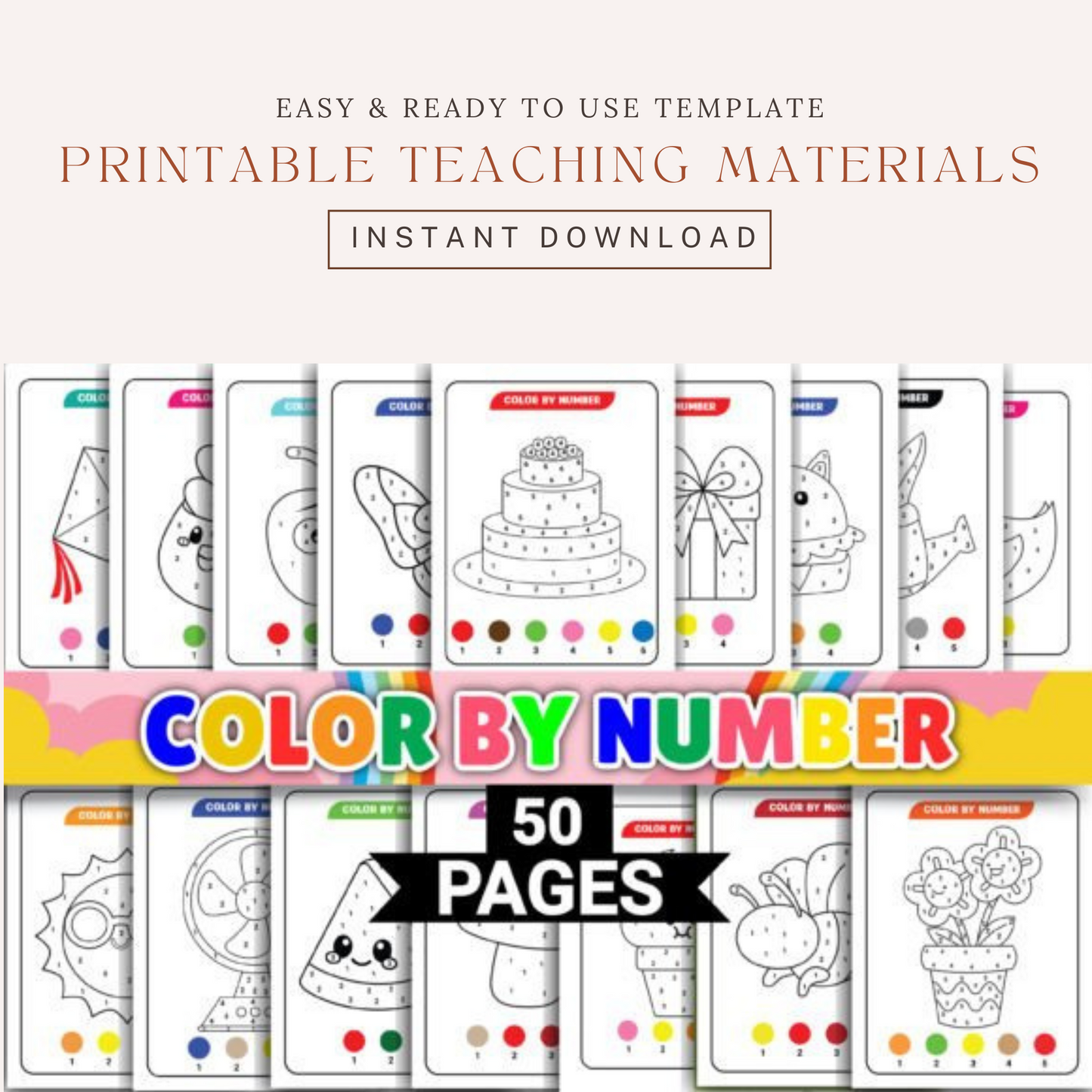 Easy Color by Number Book for Kids