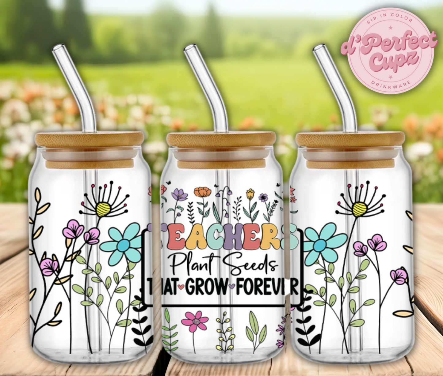 Teacher Plant Seeds 16oz Glass Cup