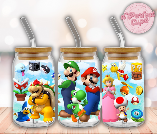 Super Mario 16oz Glass Cup