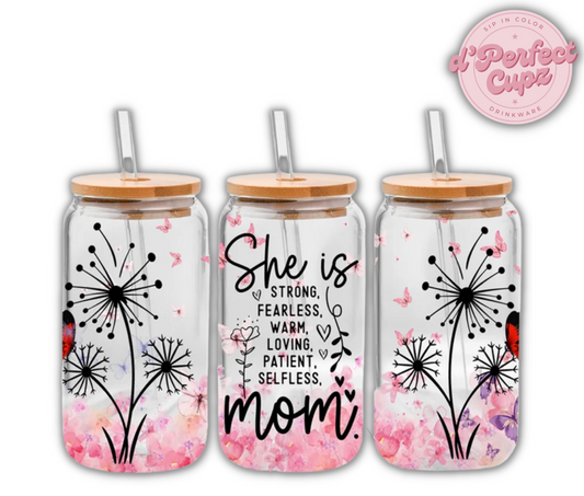 Best Mom 16oz Glass Cup