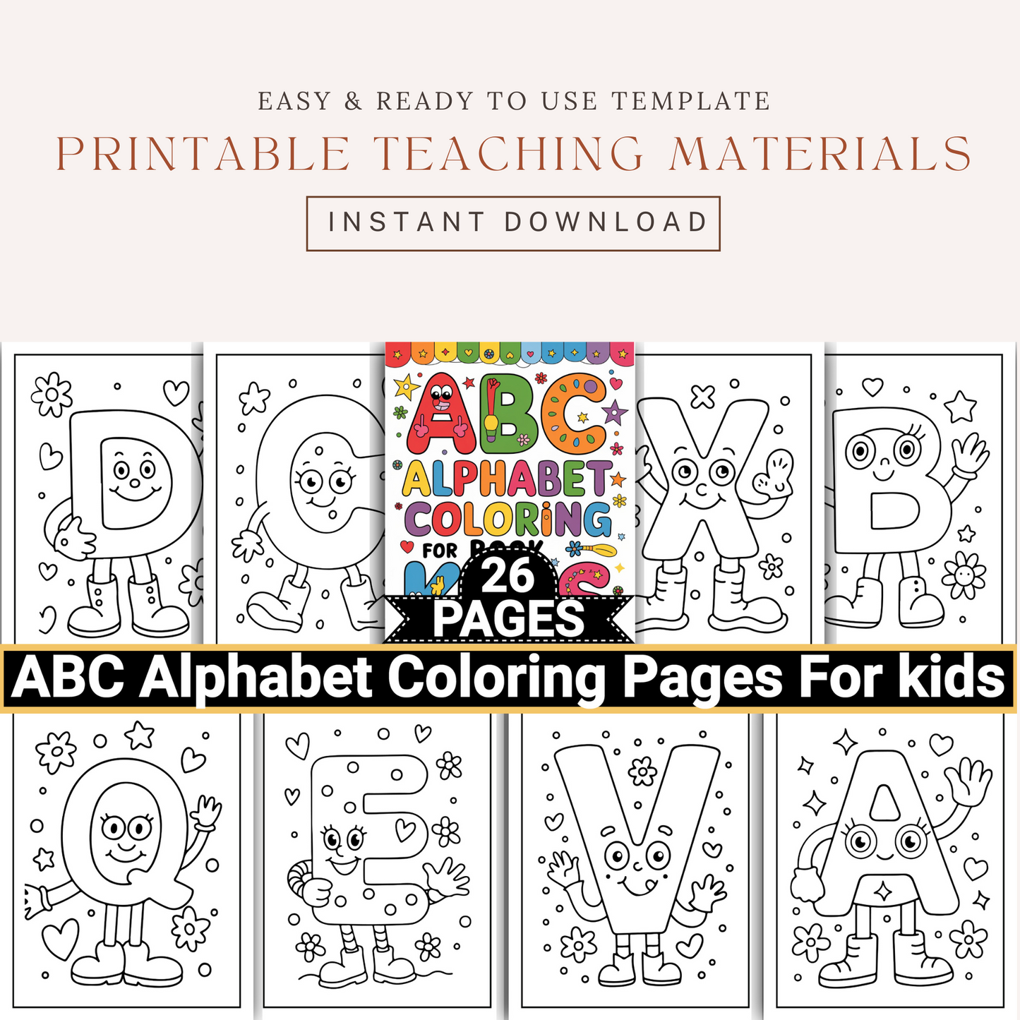 Abc Alphabet Coloring Book for Kids