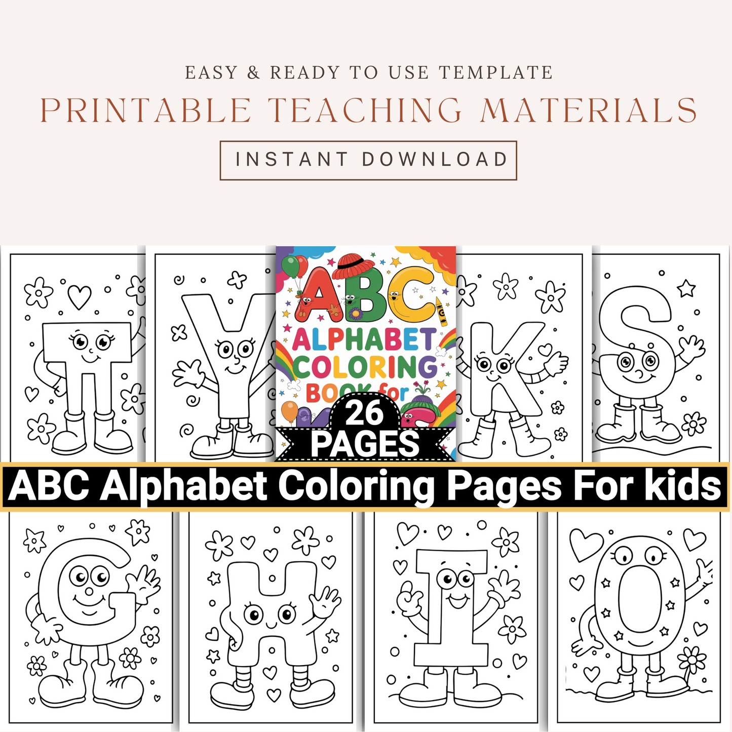 Abc Alphabet Coloring Book for Kids