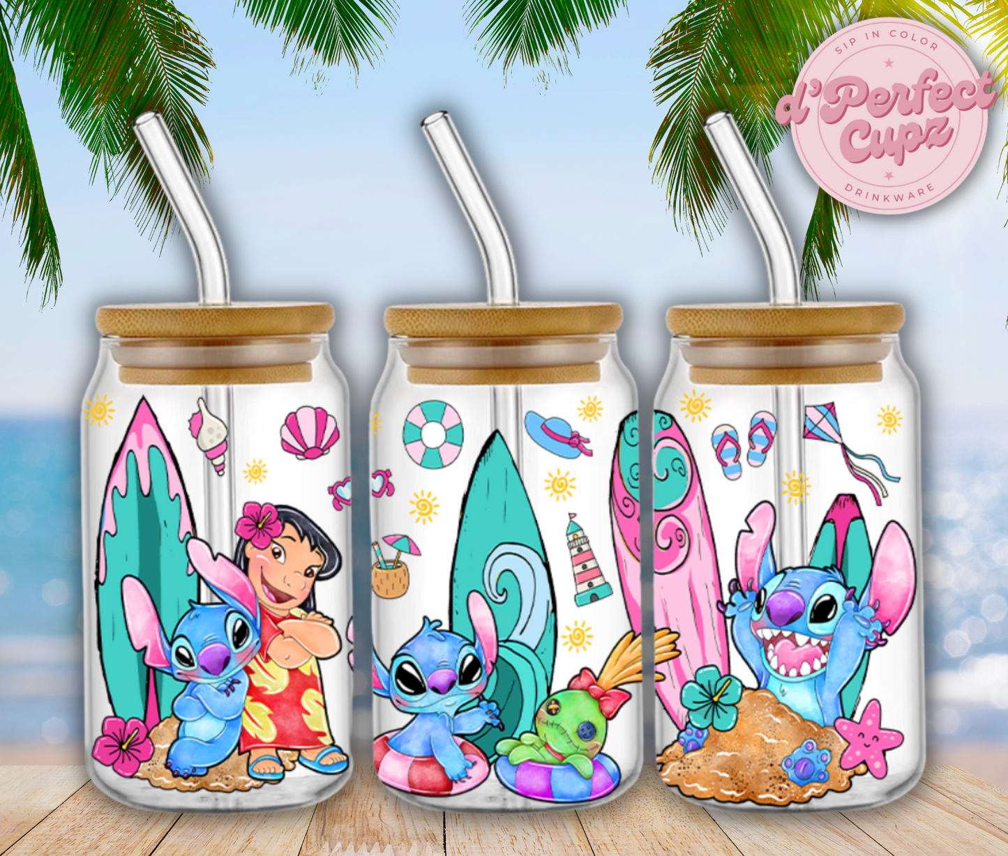 Lilo & Stitch 16oz Glass Cup