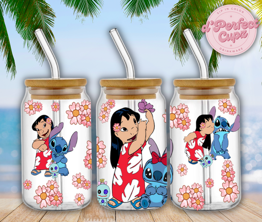 Lilo & Stitch 16oz Glass Cup