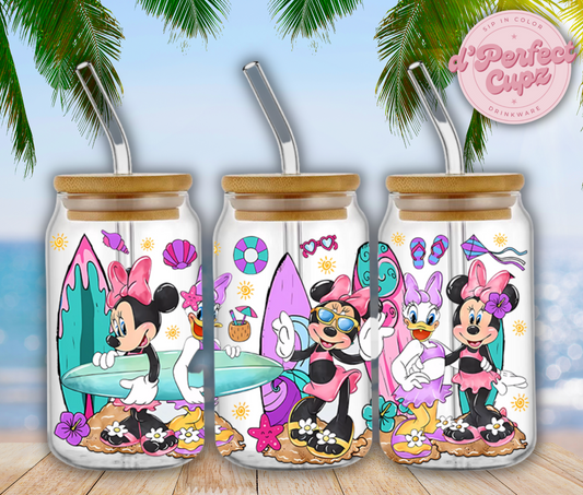 Minnie & Daisy 16oz Glass Cup