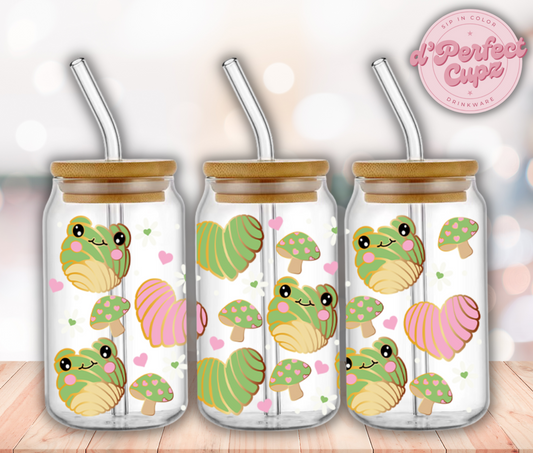 Kawaii Frog 16oz Glass Cup