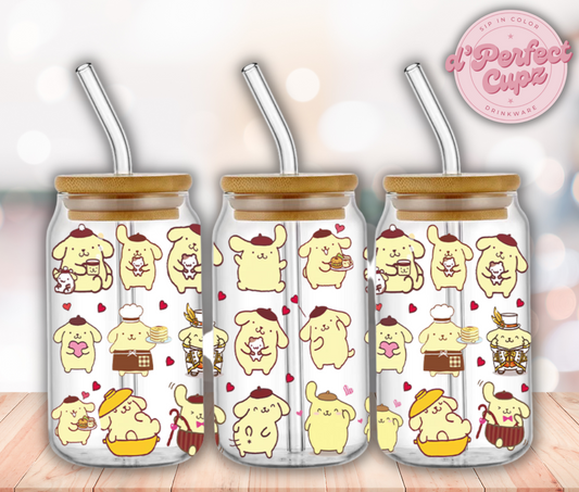 Pompompurin 16oz Glass Cup