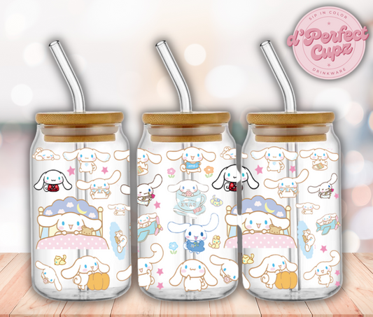 Cutie Bunny 16oz Glass Cup