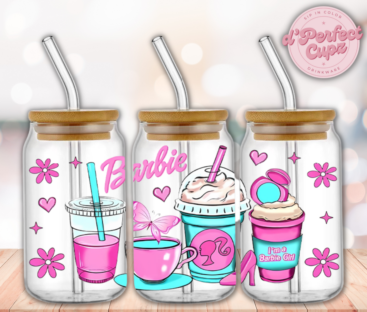 Barbie 16oz Glass Cup