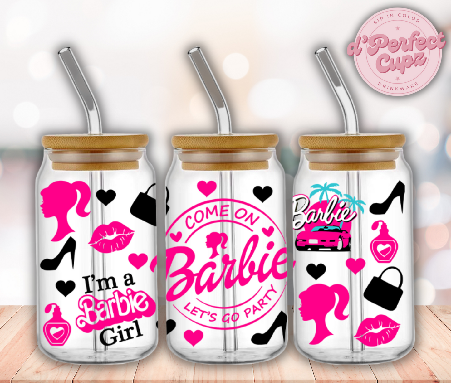 I'm A Barbie Girl 16oz Glass Cup