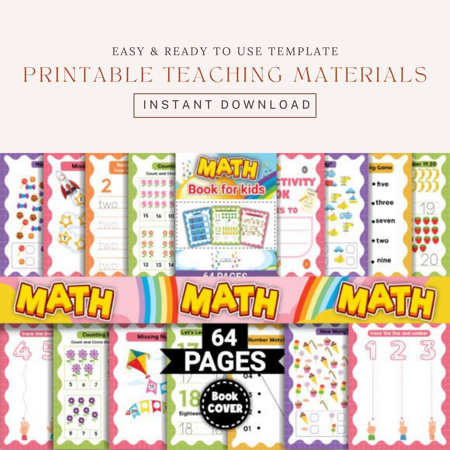 Number Math Activity Book for Kids
